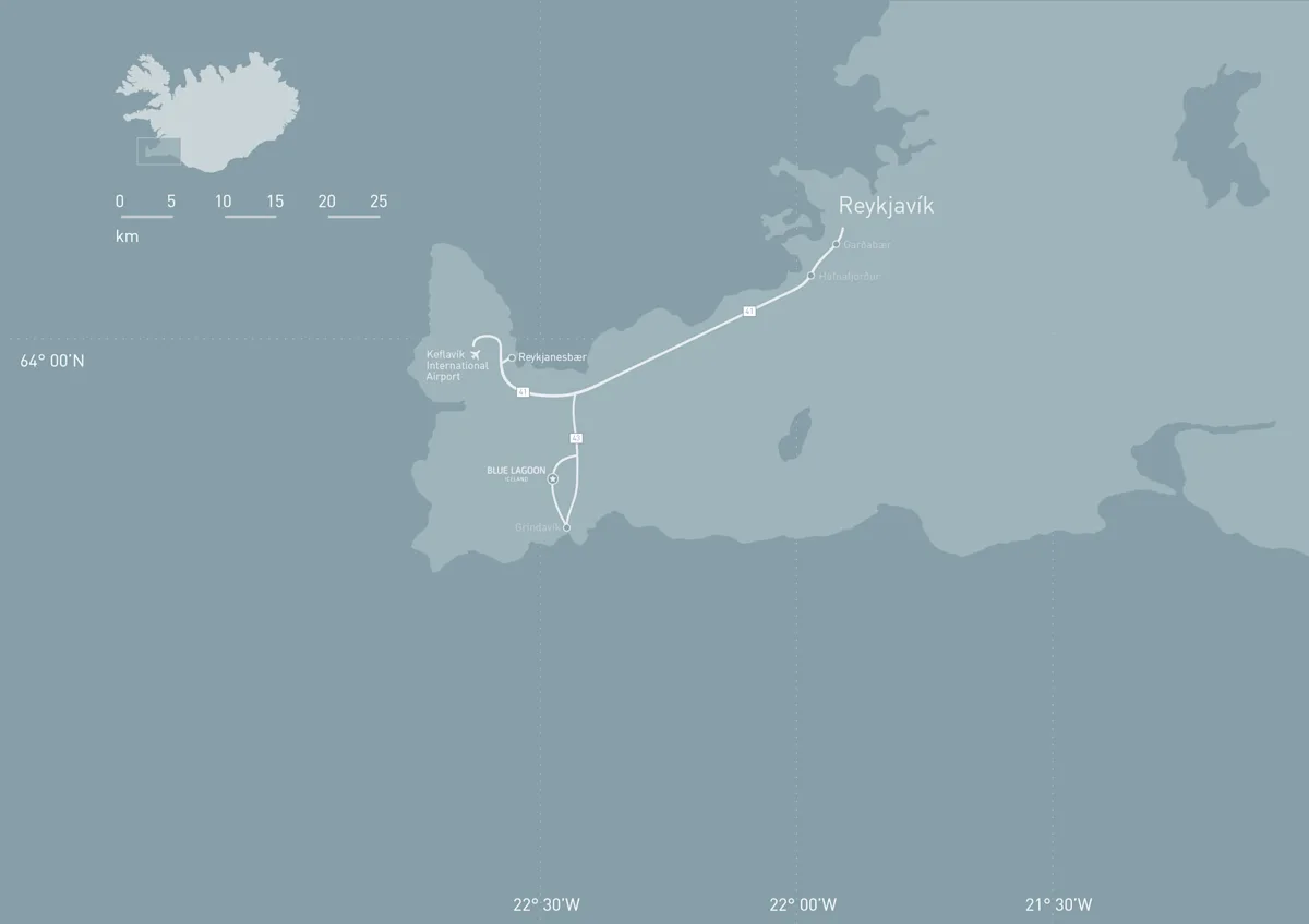 Map of Reykjanes Peninsula